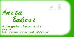 anita bakcsi business card